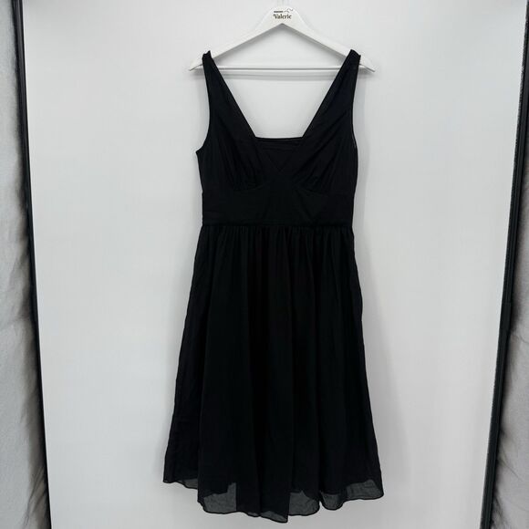 Banana Republic Black Dress Cotton A Line Size 10 Classic Formal - Picture 1 of 12